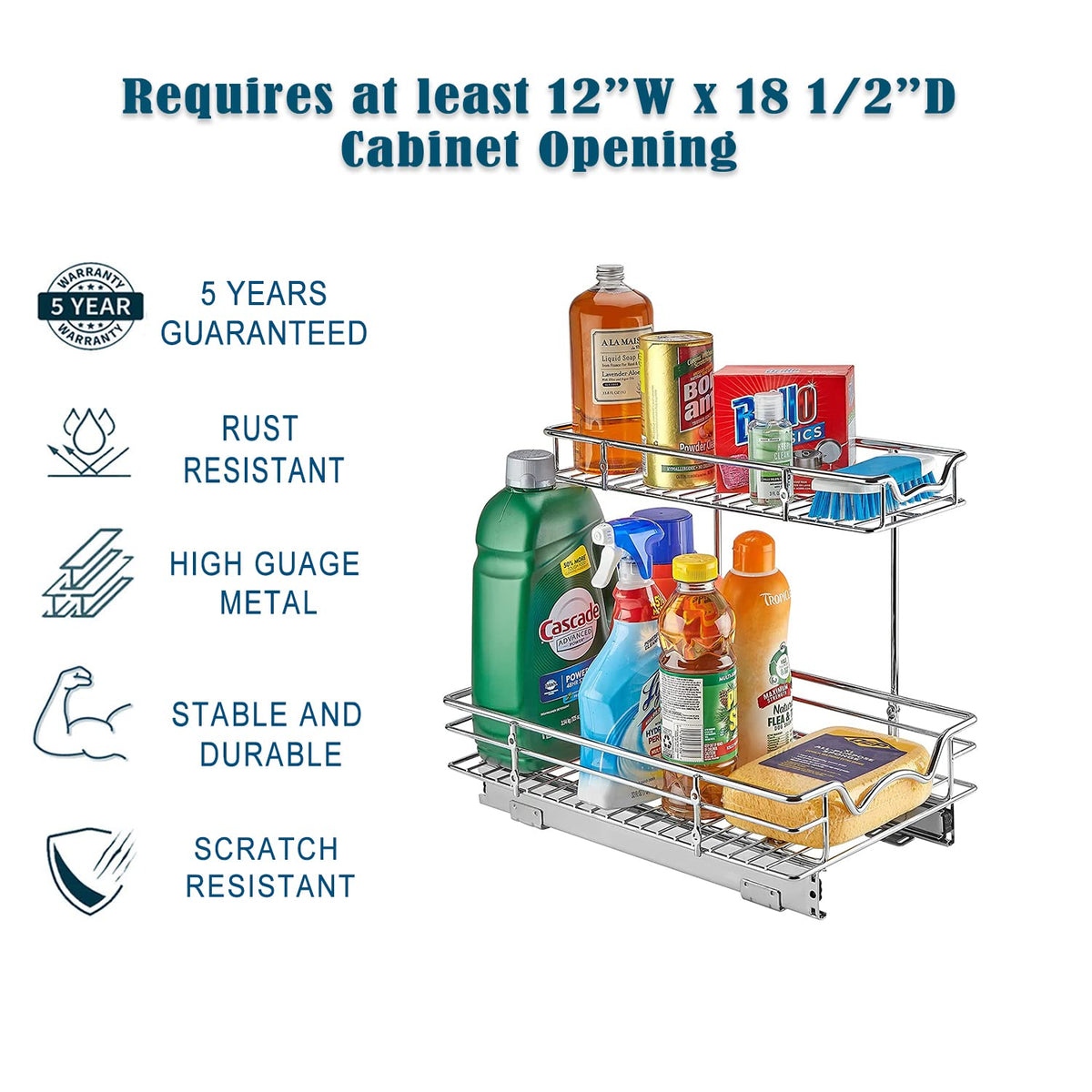 Hold N' Storage Under Sink Organizers and Storage - 2 Tier slide out C