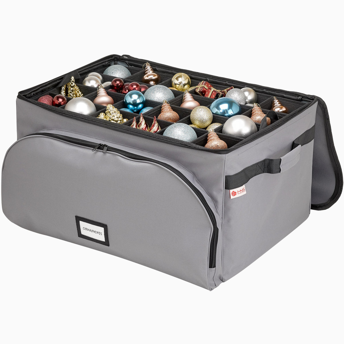 HOLDN’ Storage Underbed Christmas Ornament Storage Container Box with Dividers - Convenient Durable 2 Individual Removable Trays Fits Up to 48-3”