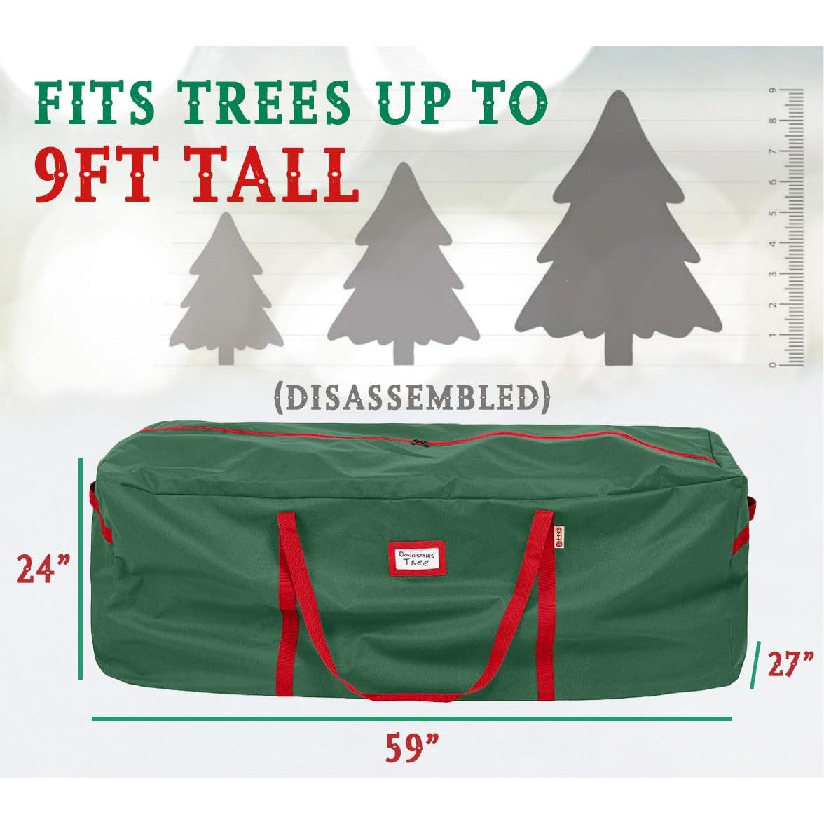 Christmas Tree Bag Heavy Duty 600D Oxford - Christmas Tree Bags Storage Fits Up To 9Ft, Waterproof Storage Bags with Reinforced Handles & Zipper