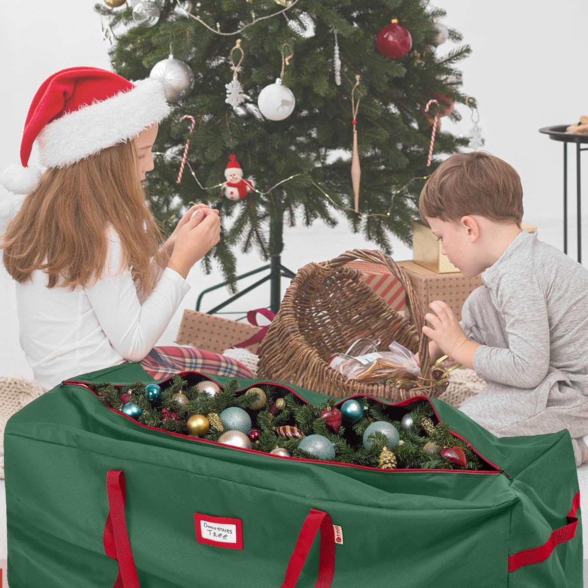 Christmas Tree Bag Heavy Duty 600D Oxford - Christmas Tree Bags Storage Fits Up To 9Ft, Waterproof Storage Bags with Reinforced Handles & Zipper