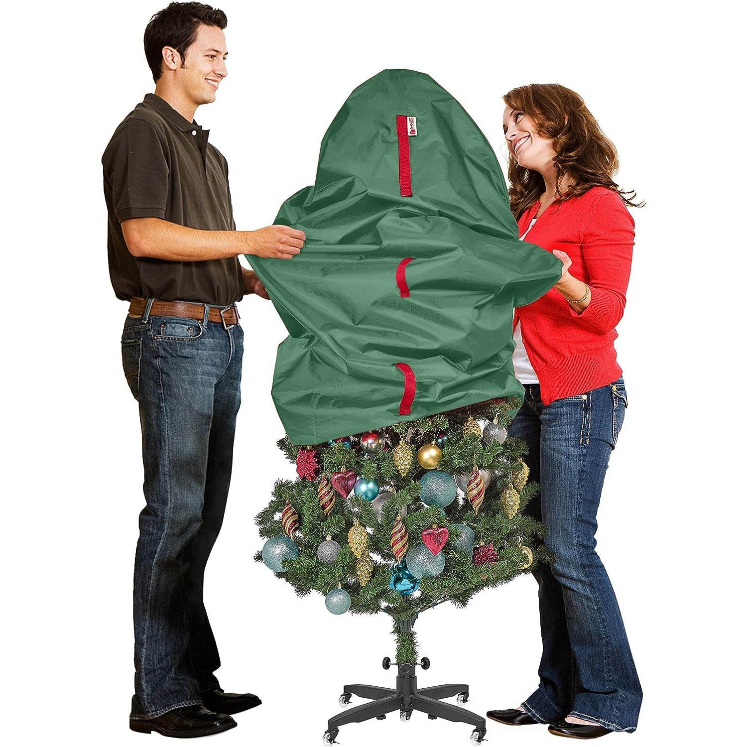 Upright Christmas Tree Storage Bag – For Topiary Trees – Holiday Tree Covers– For Christmas Trees and Topiary Trees Durable, Lightweight, Easy, Vertical Xmas Storage Bags