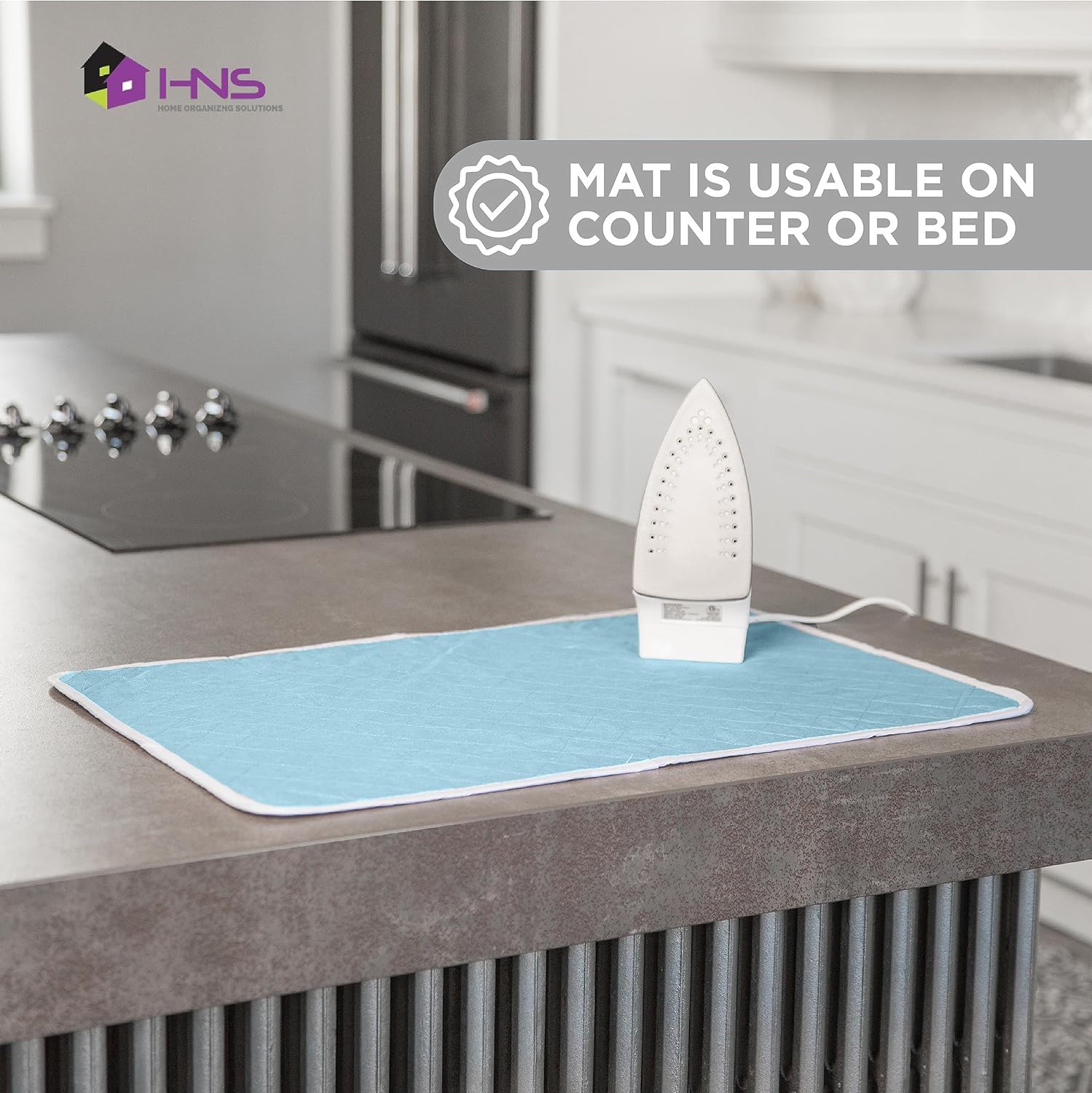 Hold N' Storage Ironing mat, Magnetic Laundry mat, 28.25” x 19” Quilted, Washer and Dryer Countertop, Ironing pad