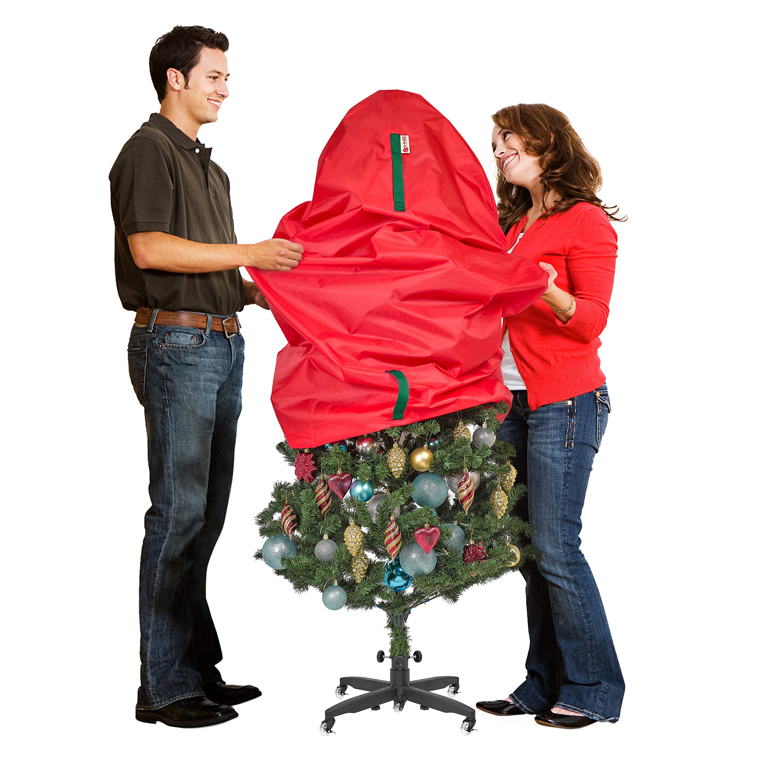 Upright Christmas Tree Storage Bag – For Topiary Trees – Holiday Tree Covers– For Christmas Trees and Topiary Trees Durable, Lightweight, Easy, Vertical Xmas Storage Bags